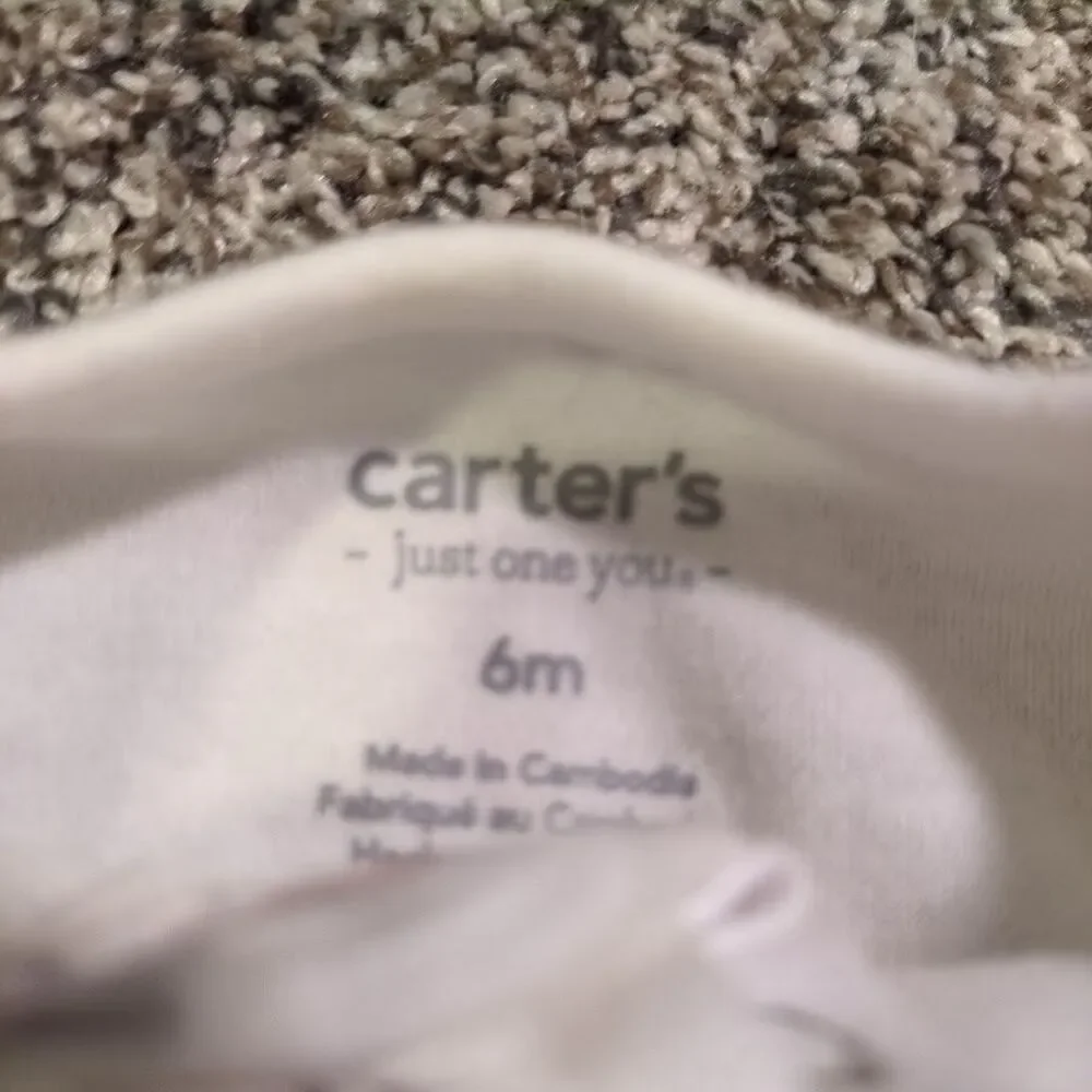 CARTERS BUNNY 2-WAY ZIP COTTON SLEEP & PLAY - INFANT  GIRL SIZE 6 MONTHS